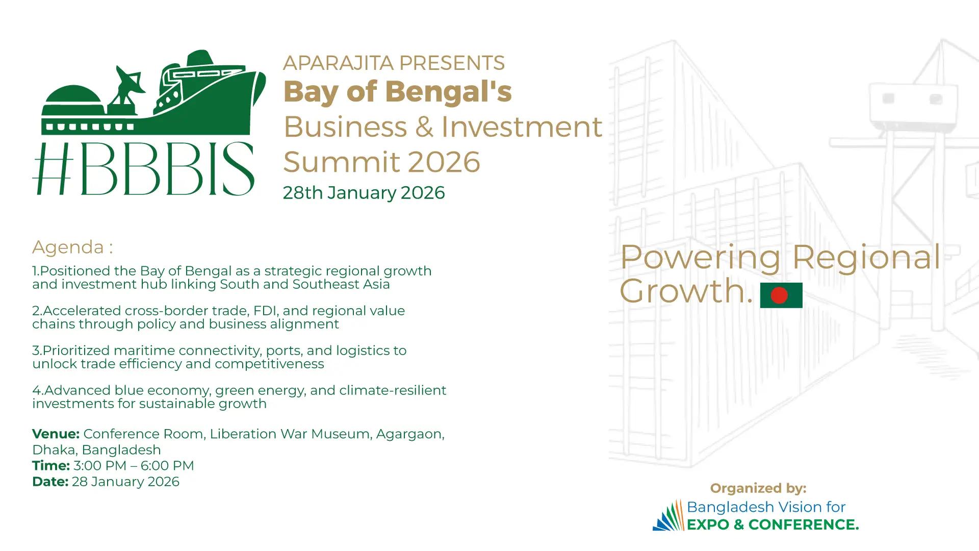 Bay of Bengal’s Business & Investment Summit 2026 to Take Place in Dhaka on January 28